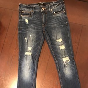 Express Distressed Ankle Leggings